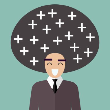 Pozitif düşünme. Vektör çizim