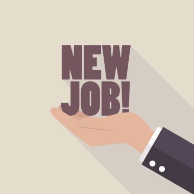 Yeni iş kelime tutan işadamı el