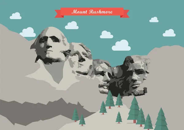 Monte Rushmore Vector ilustración — Vector de stock