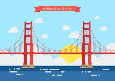 Stil Golden Gate Köprüsü düz