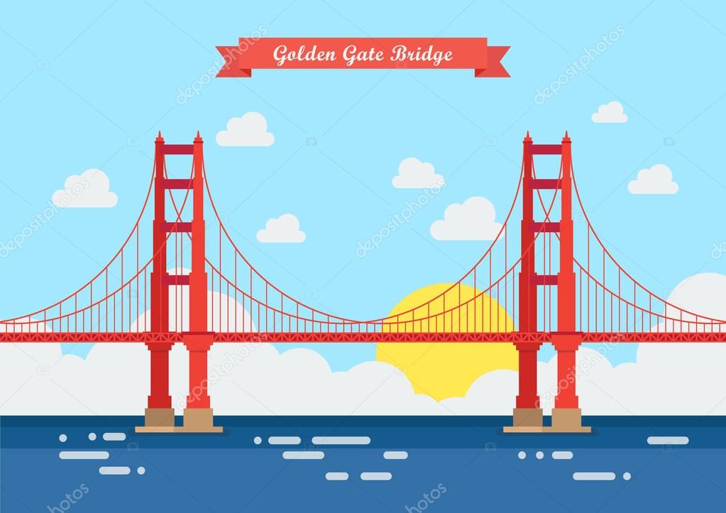 Flat style Golden Gate Bridge