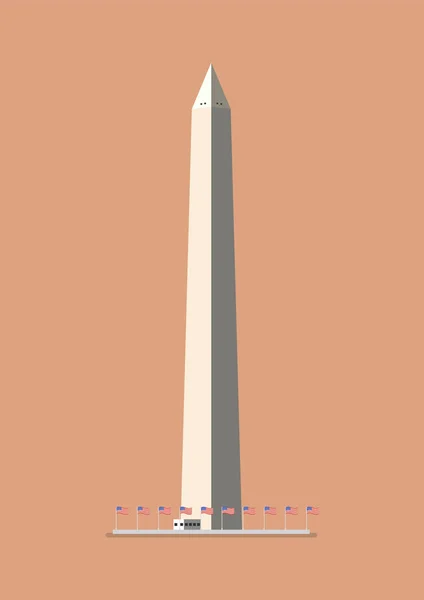 Washington monument. Platt stil design — Stock vektor