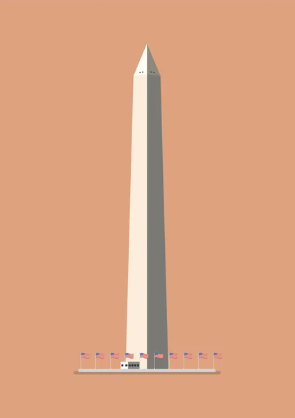 Washington-Denkmal. flaches Design — Stockvektor