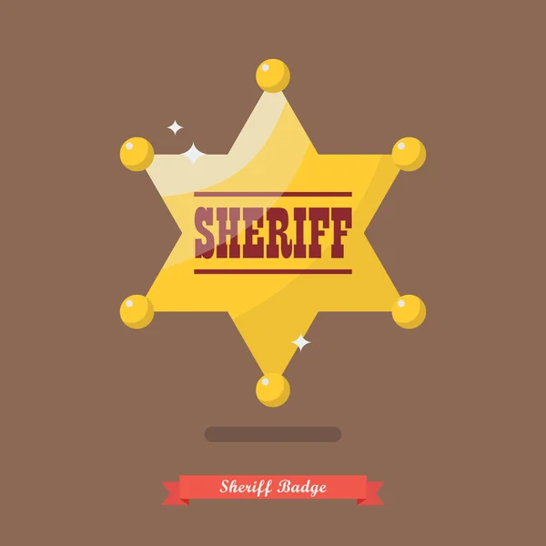 Бейдж шерифу в плоскому стилі — стоковий вектор