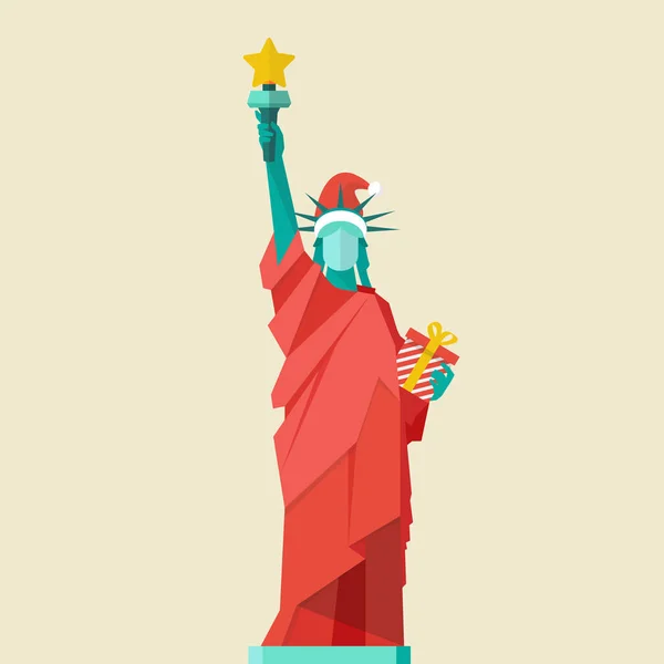 Santa Estatua de la Libertad — Vector de stock