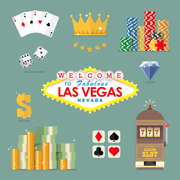 Conjunto de ícones Las Vegas — Vetor de Stock