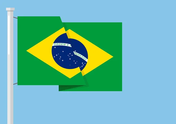 Brasilianische Flagge mit Copyspace — Stockvektor