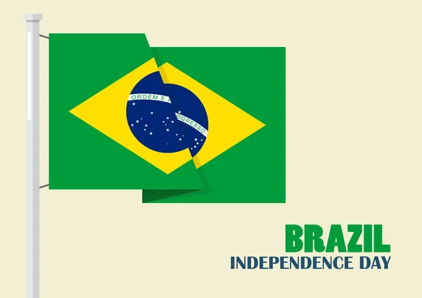 День независимости Бразилии с флагом Бразилии — стоковый вектор