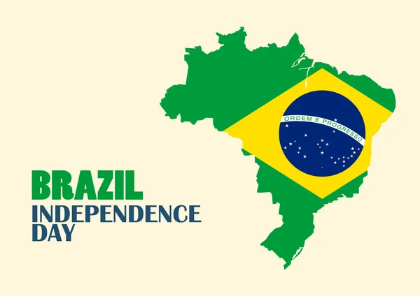 Den nezávislosti Brazílie s mapou, Brazílie — Stockový vektor
