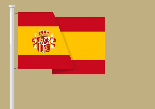 Bandera de España con copyspace — Vector de stock