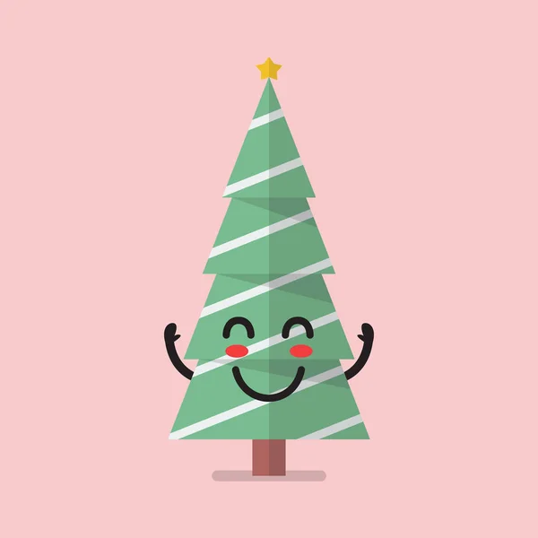 幸せなクリスマス ツリーの文字 — ストックベクタ