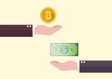 Bitcoin ve nakit para arasında değişimi
