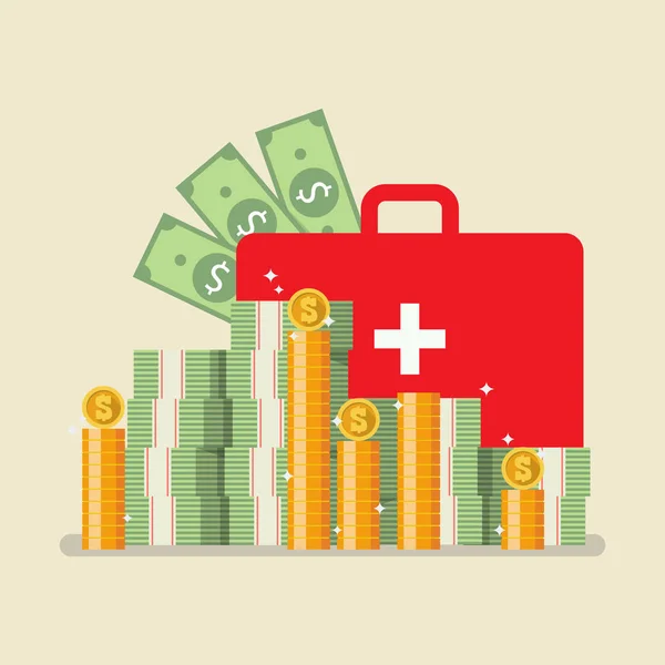 Ιατρική τσάντα με χρήματα — Διανυσματικό Αρχείο