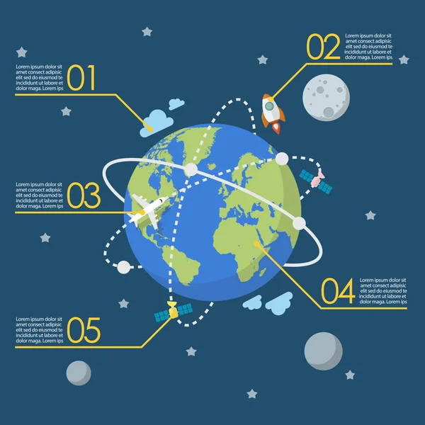 Infografía de la conexión de red global — Archivo Imágenes Vectoriales