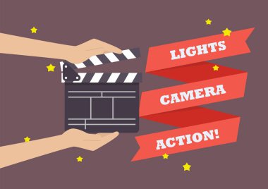 Film clapper kurulu holding eller