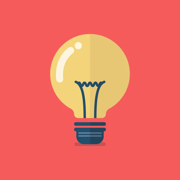 Lightbulb ikonen platt design — Stock vektor