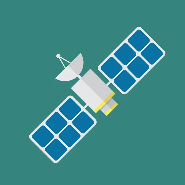 Satellite dans le style plat — Image vectorielle