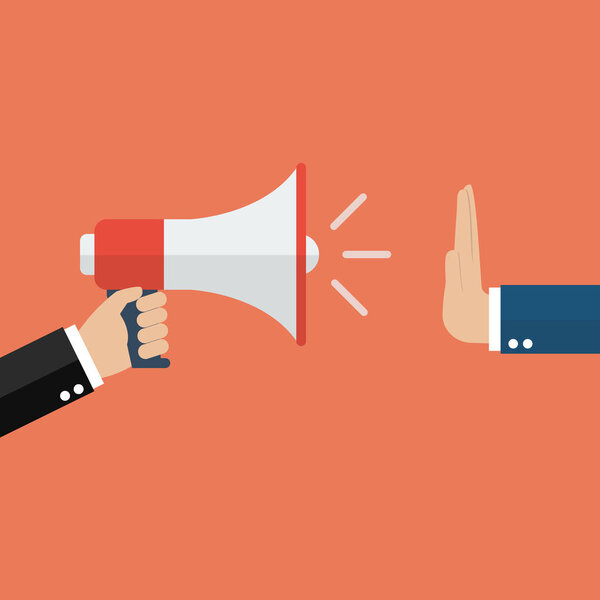 Ручные жесты нет мегафону
