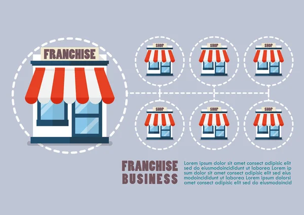 Franchise-Geschäft im flachen Stil Infografik — Stockvektor