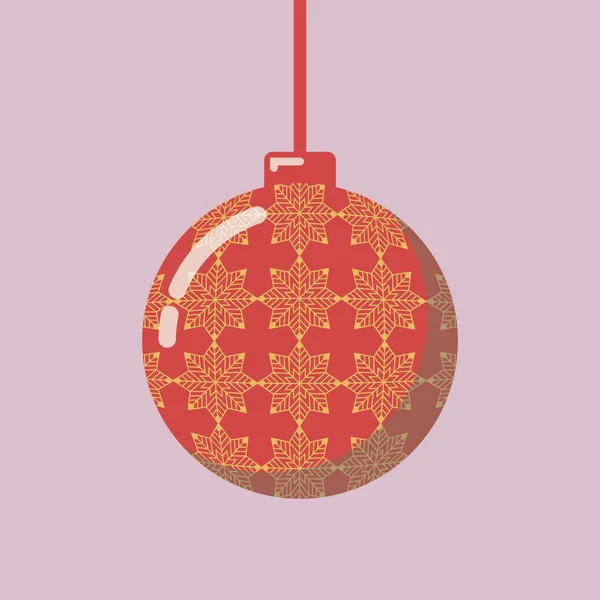 Palla di Natale con motivo geometrico fiocco di neve — Vettoriale Stock