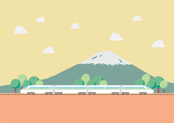 Yüksek hızlı tren ile doğa arka plan — Stok Vektör