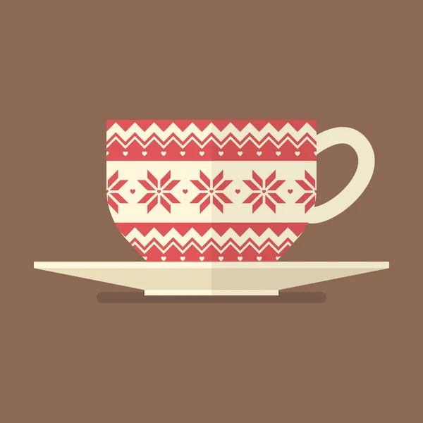 Christmas cup with pattern — Stock Vector