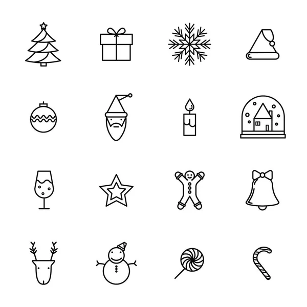 Icono del esquema de Navidad — Vector de stock