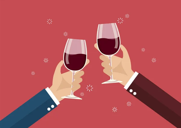 Empresários brindam com copos de vinho —  Vetores de Stock