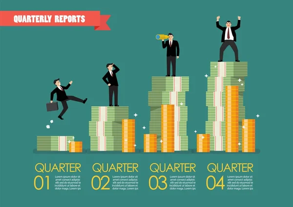 Quarterly reports infographic — Stock Vector