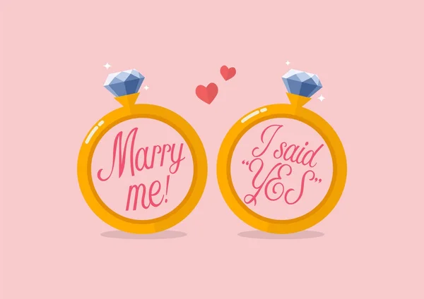 Marry me and I said yes — Stock Vector