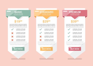 Üç vektör afiş arabirimi