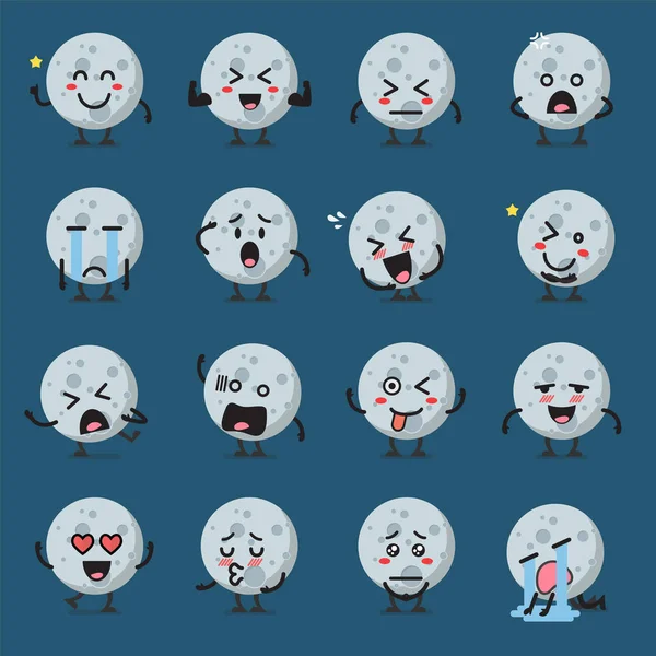 Φεγγάρι το σύνολο χαρακτήρων emoji — Διανυσματικό Αρχείο