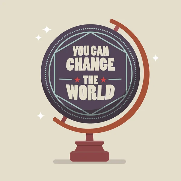 你可以改变世界上的字体在全球模式 — 图库矢量图片