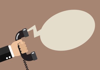 Telefon düz stil tutan el