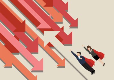 Superman ve trend karşı uçan kadın