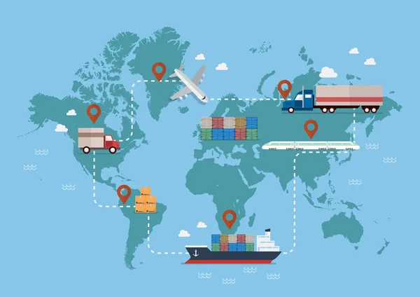 Globális logisztikai hálózat — Stock Vector