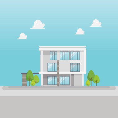 Düz stil modern binada