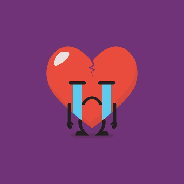 Heartbroken caratteri emoji — Vettoriale Stock