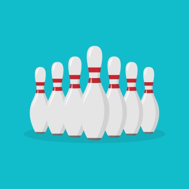 Bowling lobutunun düz simgesi. Vektör illüstrasyonu