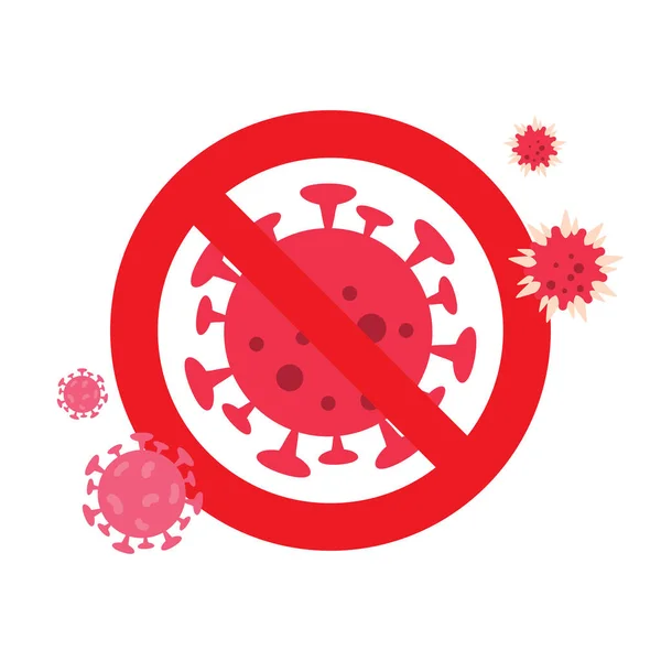 Merkki Varoitus Sepelvaltimovirus Pysäyttäkää Sepelvaltimovirus Koronaviruksen Puhkeaminen Pandemia Lääketieteellinen Käsite — vektorikuva