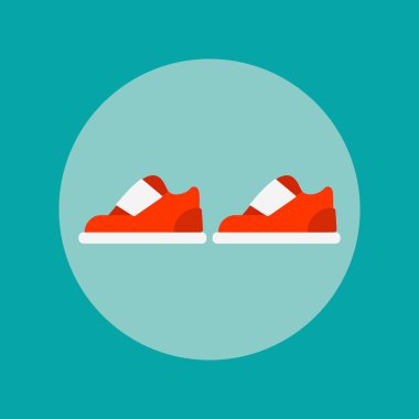 Spor ayakkabısı ikon vektörü. Düz stil. Vektör illüstrasyonu