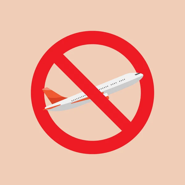 Hay Señal Cancelación Vuelos Avión Ilustración Vectorial — Vector de stock