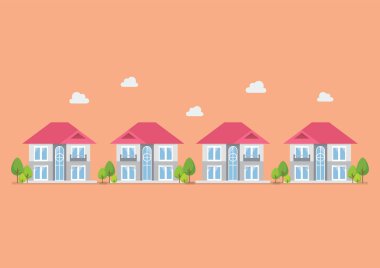 Konut geliştirme düz tasarım ikonu. Vektör illüstrasyonu