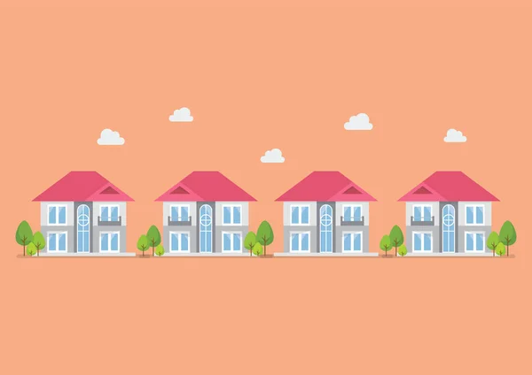 Housing Development Flat Design Icon Vector Illustration — Stock Vector