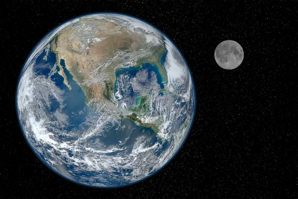 Earth and moon — Stock Photo, Image