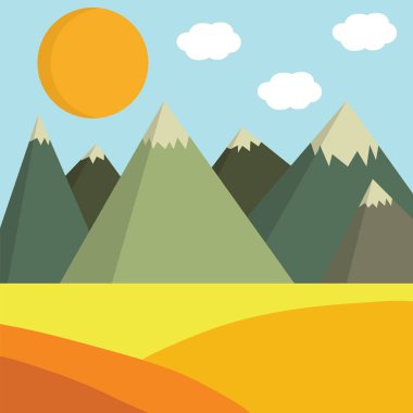 Dağ manzarası çayıra