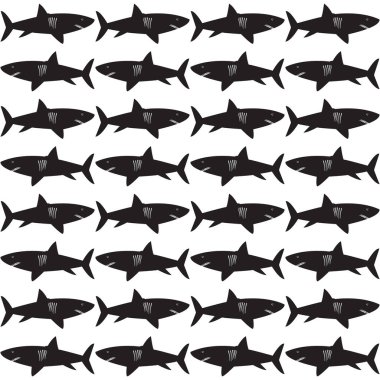 Köpekbalıkları sorunsuz doku siyah arka plan