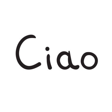 İitalian dil normal beyaz arka plan üzerinde Merhaba