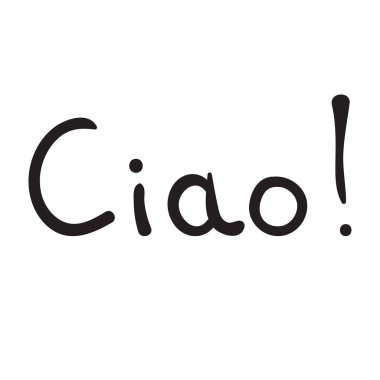 Beyaz arka plan gökkuşağı iitalian diline Merhaba