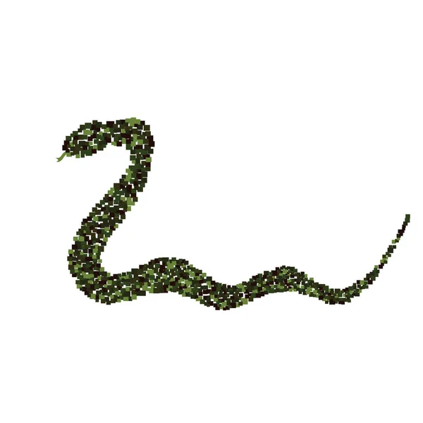 Kleine zwarte, vierkante symbool op de witte slang — Stockvector